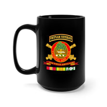 Load image into Gallery viewer, Black Mug 15oz - Army - 5th Field Artillery w Br - Ribbon VN SVC Vet Tab
