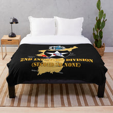 Load image into Gallery viewer, Army - Korea Map - 2nd Infantry Div - Second to None Throw Blanket
