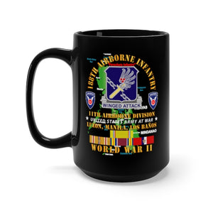 Black Mug 15oz - Army - 188th Airborne Infantry - The Philippines - WWII w PAC SVC X 300