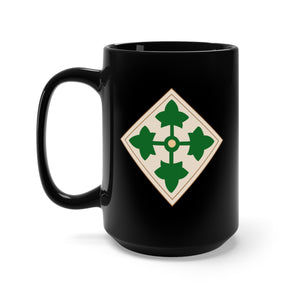 Black Mug 15oz - Army - 4th Infantry Division wo Txt