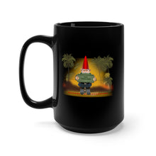 Load image into Gallery viewer, Black Mug 15oz - Vietnam Gnome w Claymore - Grenade w Fire w Jungle X 300
