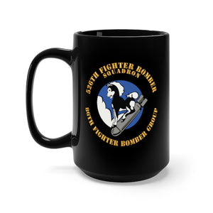 Black Mug 15oz - AAC - 526th Fighter Bomber Sqdrn 86th Fighter Bomber Group X 300