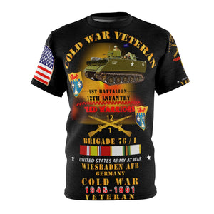 All Over Printing - Army - 1st Battalion, 12th Infantry Red Warriors 4th Brigade, 4th Infantry Div (Forward), Brigade 76 - Wiesbaden Germany, Cold War