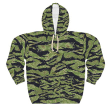 Load image into Gallery viewer, AOP Unisex Pullover Hoodie - Military Tiger Stripe Jungle Camouflage
