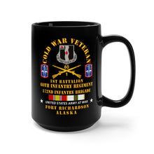 Load image into Gallery viewer, Black Mug 15oz - Army - Cold War Vet - 1st Bn, 60th Inf - 172nd In Bde - Ft Richardson AK w COLD SVC X 300
