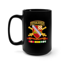 Load image into Gallery viewer, Black Mug 15oz - Army - 17th Field Artillery w Br - Ribbon VN SVC Vet Tab
