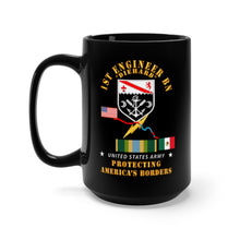 Load image into Gallery viewer, Black Mug 15oz - Army - Faithful Patriot - 1st Engineer Bn - Protecting Boder w AFSM SVC
