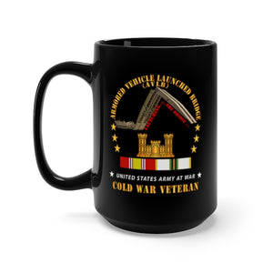 Black Mug 15oz - Armored Vehicle Launcher Bridge (AVLB)  - Launching - w COLD WAR VET X 300