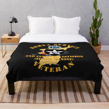 Load image into Gallery viewer, Army - Korea Service Vet - 2nd Infantry Div - Second to None Throw Blanket

