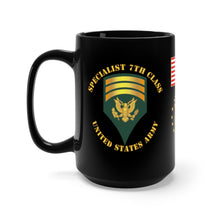 Load image into Gallery viewer, Black Mug 15oz - Army - Specialist 7th Class - SP7
