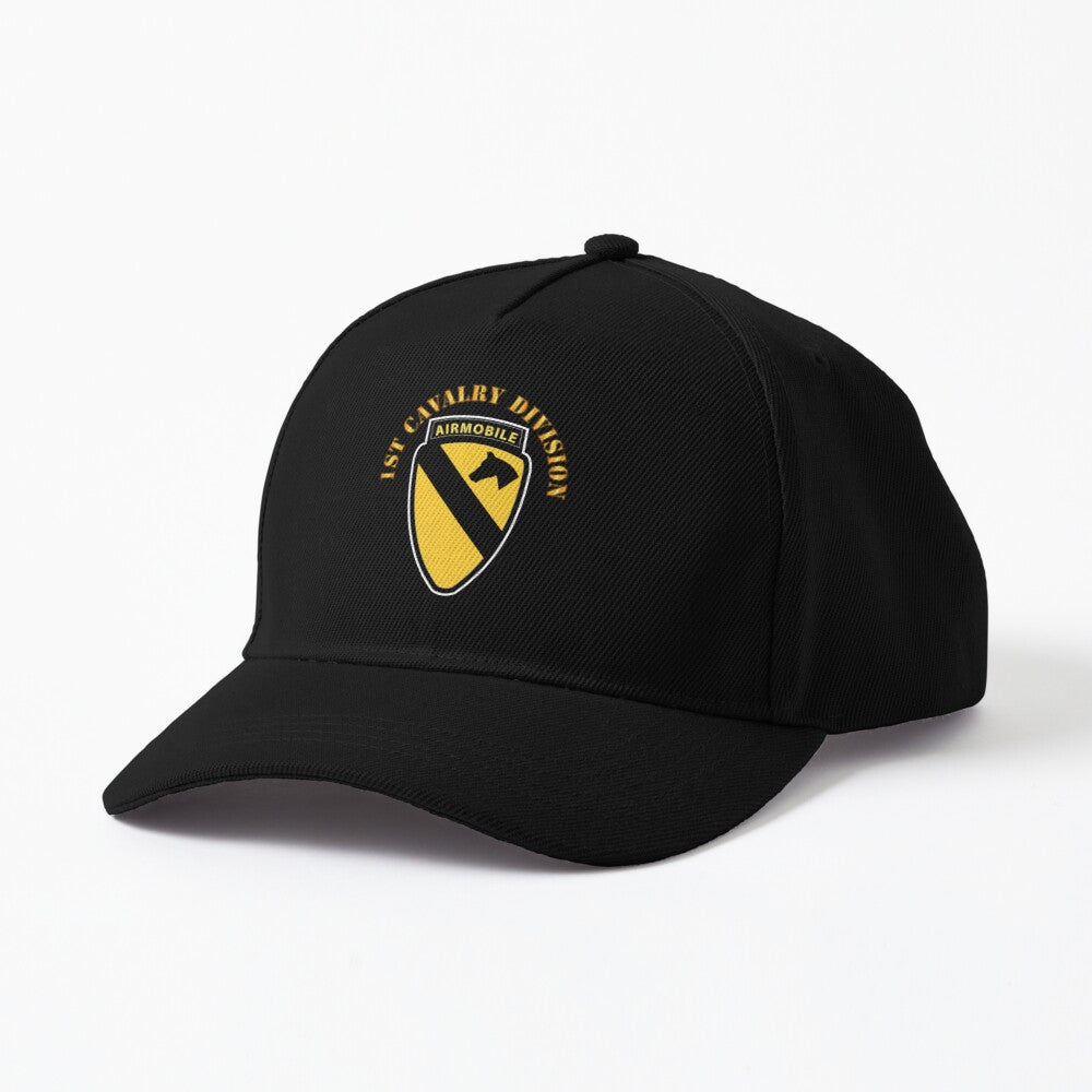Baseball Cap - Army - 1st Cavalry Division SSI w Airmobile Tab- Film to Garment (FTG)