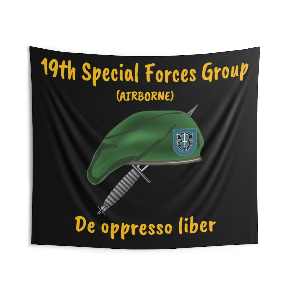 Indoor Wall Tapestries - 19th Special Forces Group (Airborne) De oppresso liber Tapestry