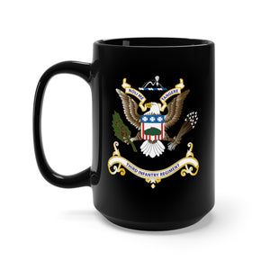 Black Mug 15oz - Army - Regimental Colors - 3rd Infantry Regimental Colors wo Flag V1