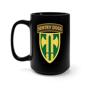 Black Mug 15oz - Army - 18th MP Brigade - Sentry Dogs Tab wo Txt