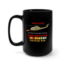 Load image into Gallery viewer, Black Mug 15oz - Army - AH-1 Cobra - Snake Attack - Slicks are for Kids w VN SVC
