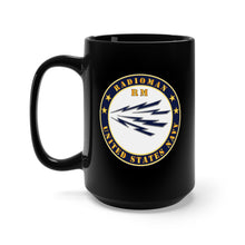 Load image into Gallery viewer, Black Mug 15oz - Navy - Radioman - RM - US Navy
