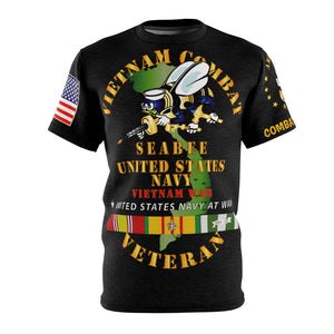 All Over Printing - Vietnam Combat Veteran with US Navy Seabee Vietnam war Service Ribbons