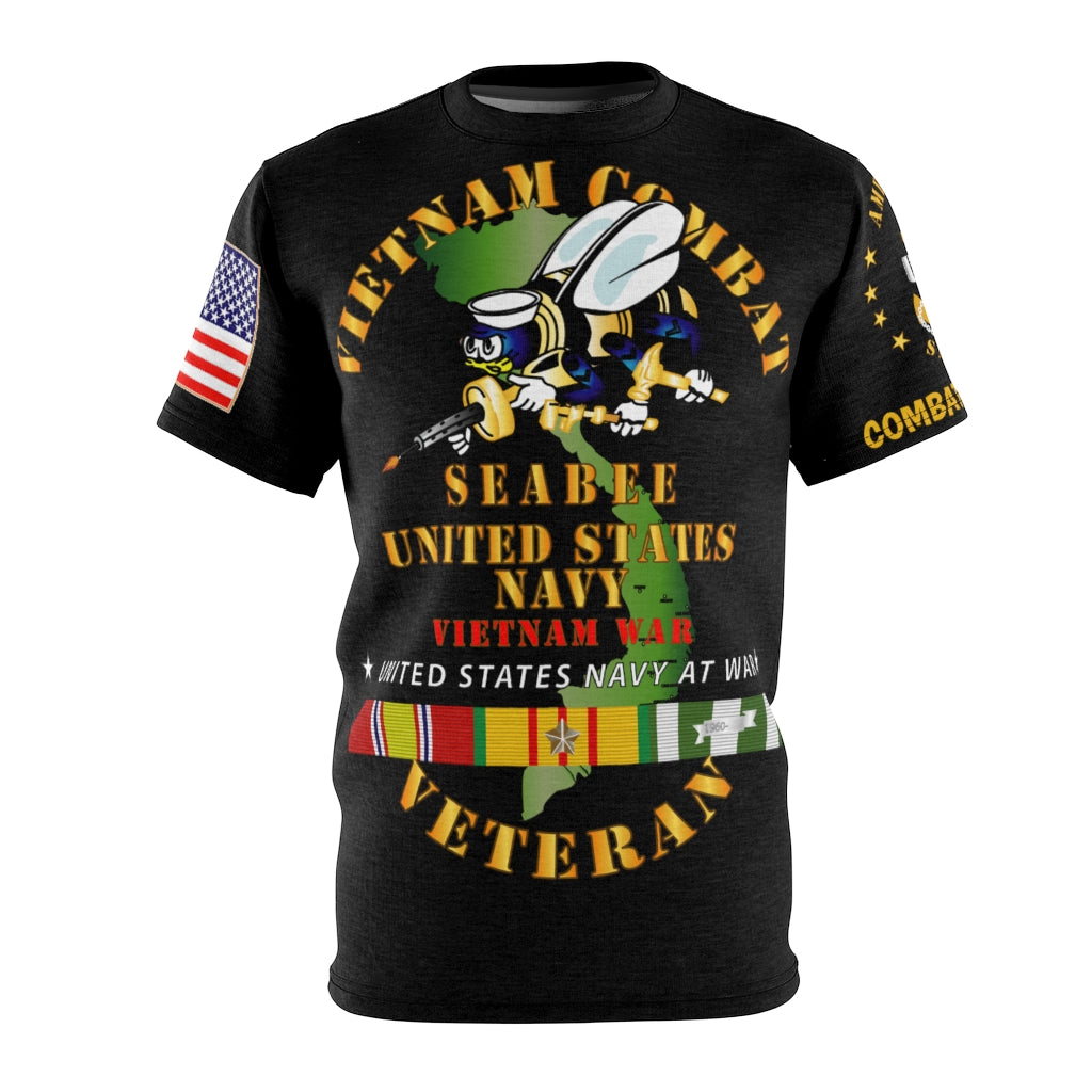 All Over Printing - Vietnam Combat Veteran with US Navy Seabee Vietnam war Service Ribbons