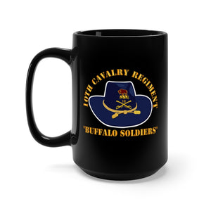 Black Mug 15oz - Army - 10th Cavalry Regiment - Buffalo Soldiers