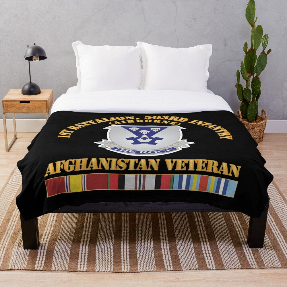 Army - 1st Bn 503rd Infantry - Afghanistan Veteran X 300 Throw Blanket