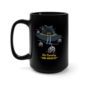 Black Mug 15oz - Army - Cavalry Hat - Air Assault  w Branch w Slicks