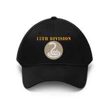 Load image into Gallery viewer, Twill Hat - Army - 15th Division with Text - Embroidery
