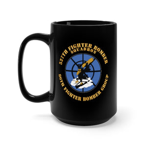 Black Mug 15oz - AAC - 527th Fighter Bomber Sqdrn, 86th Fighter Bomber Group X 300