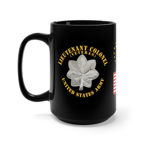 Black Mug 15oz - Army - Lieutenant Colonel - LTC - Veteran - V1