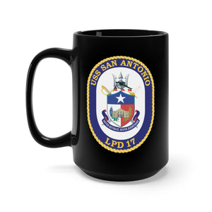 Black Mug 15oz - Navy - USS San Antonio (LPD-17) wo Txt X 300