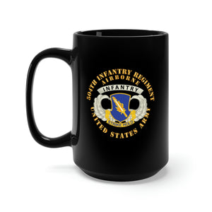 Black Mug 15oz - Army - Airborne Badge - 504th Infantry Regiment wo DS X 300