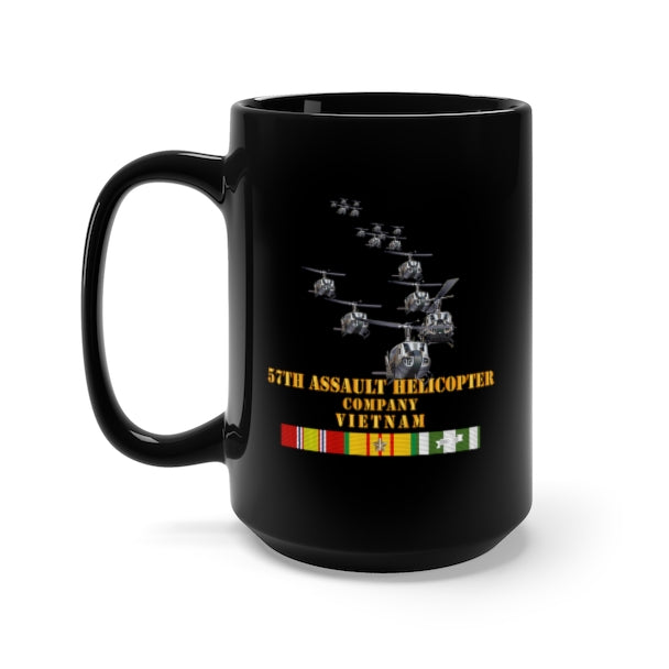 Black Coffee Mug 15oz - Army - 57th Assault Helicopter Co w VN SVC X 300