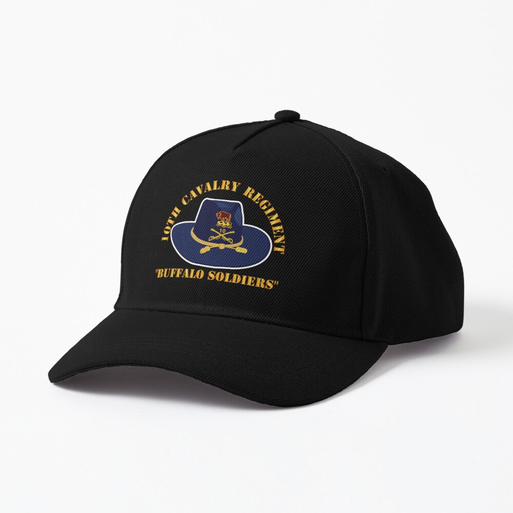 Baseball Cap - Twill Hat - Army - 10th Cavalry Regiment w Cav Hat - Buffalo Soldiers - Film to Garment (FTG)