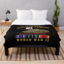 Load image into Gallery viewer, Army - 761st Tank Battalion - Black Panthers - w Tank WWII EU SVC Throw Blanket
