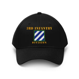 Twill Hat - Army - 3rd Infantry Division with Text - Embroidery