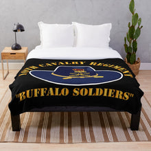 Load image into Gallery viewer, Army - 10th Cavalry Regiment w Cav Hat - Buffalo Soldiers Throw Blanket
