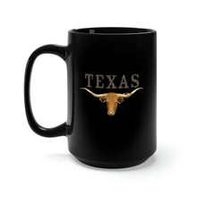 Load image into Gallery viewer, Black Mug 15oz - Texas - Rattler Skin -Texas Longhorn  X 300
