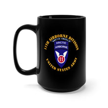 Load image into Gallery viewer, Black Mug 15oz - 11th Airborne Division - Arctic Angels w Arctic Tab X 300
