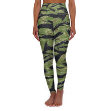 Load image into Gallery viewer, High Waisted Yoga Leggings - Military Tiger Stripe Jungle Camouflage
