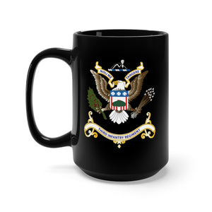 Black Mug 15oz - Army - Regimental Colors - 3rd Infantry Regimental Colors wo Flag X 300