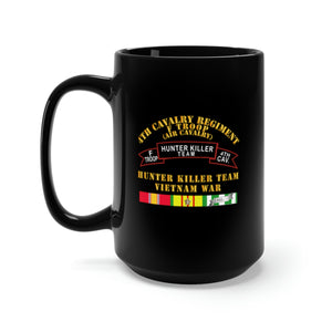 Black Mug 15oz - Army - F Troop 4th Cav - Hunter Killer w Vietnam War SVC