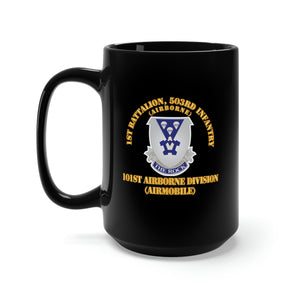 Black Mug 15oz - Army - 1st Bn 503rd Infantry - 101st Airborne Division X 300