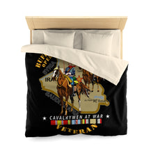 Load image into Gallery viewer, Microfiber Duvet Cover - Army - Buffalo Soldiers in Iraq - OIF - Cavalrymen at War w IRAQ SVC
