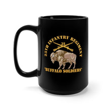 Load image into Gallery viewer, Black Mug 15oz - 25th Infantry Regiment - Buffalo Soldiers w 25th Inf Branch Insignia
