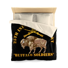 Load image into Gallery viewer, Microfiber Duvet Cover - Army - 25th Infantry Regiment - Buffalo Soldiers w 25th Inf Branch Insignia
