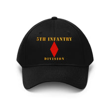 Load image into Gallery viewer, Twill Hat - Army - 5th Infantry Division with Text - Embroidery
