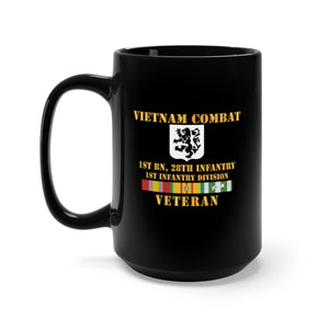 Black Mug 15oz - Army - Vietnam Combat Infantry Veteran w 1st Bn 28th Inf  - 1st ID