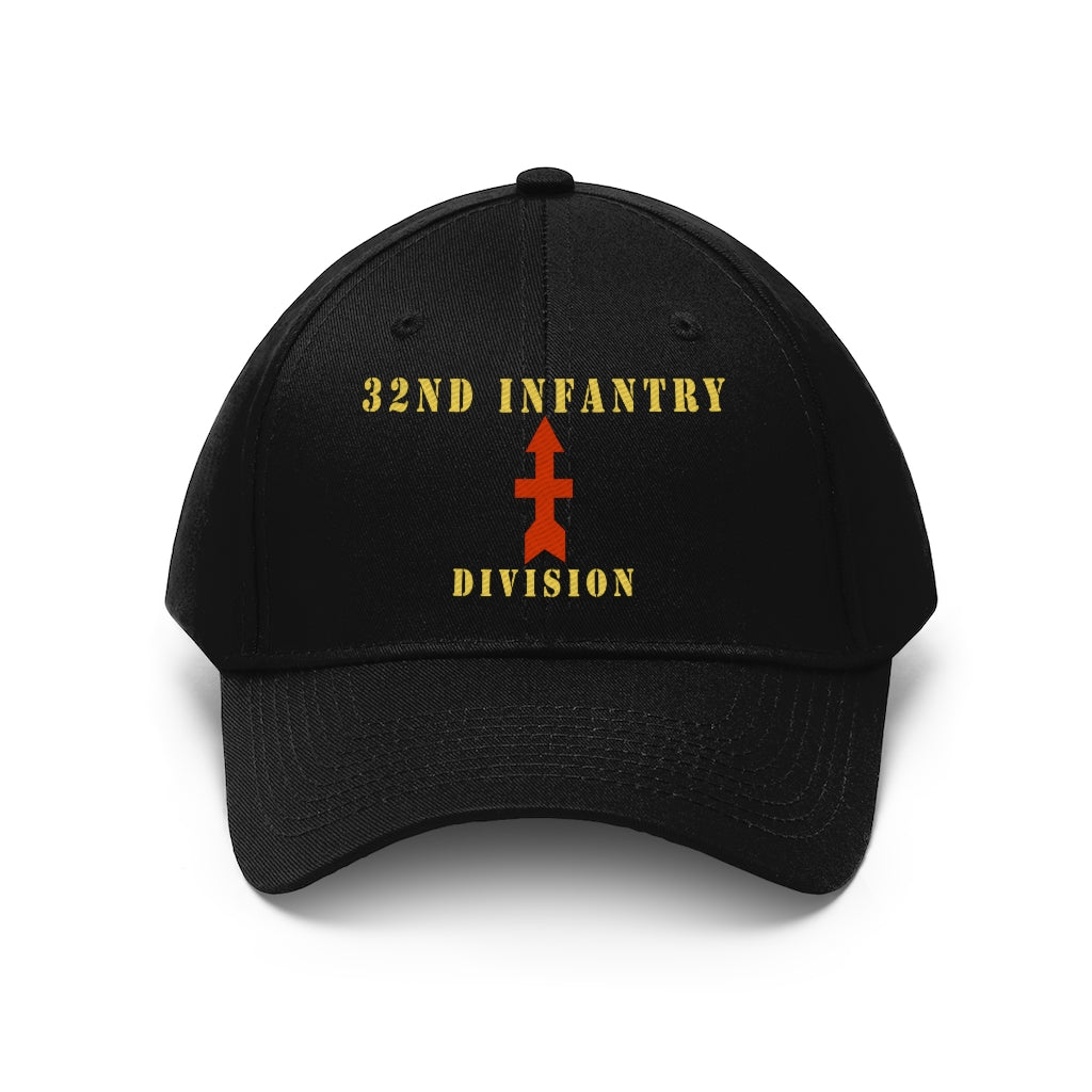 Twill Hat - Army - 32nd Infantry Division - Hat - Embroidery