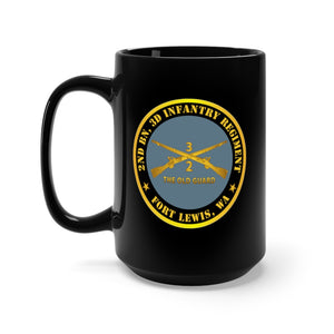 Black Mug 15oz - Army - 2nd Bn 3d Infantry Regiment - Ft Lewis, WA - The Old Guard w Inf Branch