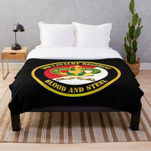 Load image into Gallery viewer, Army - 3rd Armored Cavalry Regiment DUI - Red White - Blood and Steel Throw Blanket
