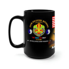 Load image into Gallery viewer, Black Mug 15oz - Army - 29th Infantry Division (Light), "The Blue and Gray", USAR - Always Ready
